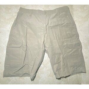 Jinglers Mens Cargo Shorts Beige Cotton Nylon Blend Pockets Casual Camping
